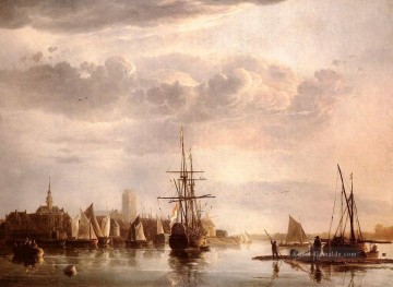  Szene Kunst - Ansicht von Dordrecht Seestück Szenerie maler Aelbert Cuyp